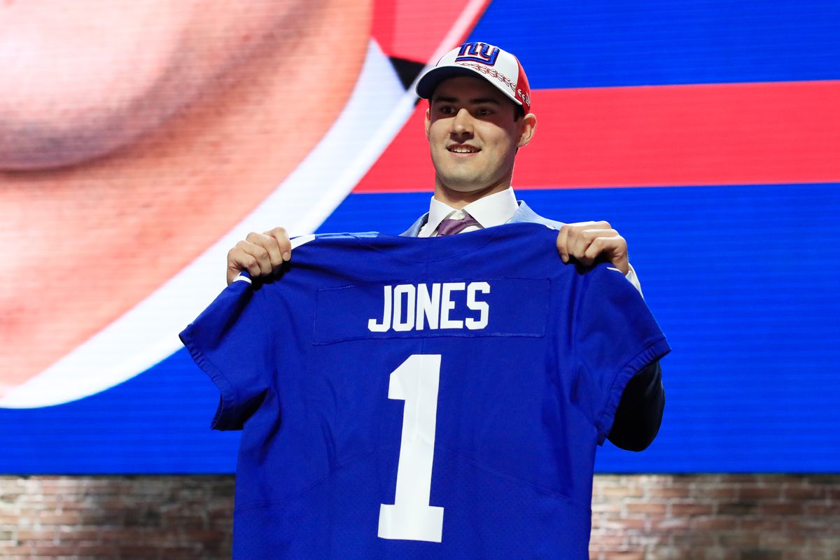 Rookie quarterback Daniel Jones van de New York Giants